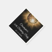30e Verjaardagsfeest Gouden Sparkle Discobal Servet (Hoek)