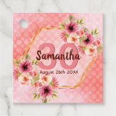 30e verjaardagsfeest koraalgoud bloemen Bedankt Bedankjes Labels (Voorkant)