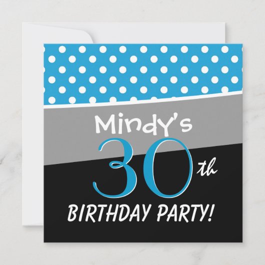 30e verjaardagsfeest Polka Dot Pattern voor haar Kaart (Voorkant)