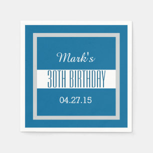 30e verjaardagsfeest Stevig gekleurd vierkant Lijs Servet
