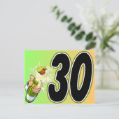 30e verjaardagsfeestartikelen uitnodiging briefkaart (Staand voorkant)