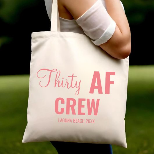 30e verjaardagsfeestje Dertig AF Crew Squad Groep Tote Bag