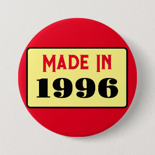 30e verjaardagsfeestje geboren 1996 30 pin ronde button 7,6 cm