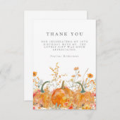 30e verjaardagsfeestje pompoen Wildflower Custom Bedankkaart (Voorkant / Achterkant)