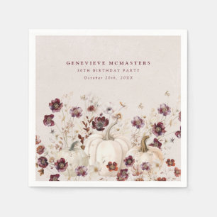 30e verjaardagsfeestje pompoen Wildflower Custom Servet