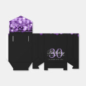 30e verjaardagsfeestje sprankelt Paarse Bedankdoosjes (Uitgevouwen)