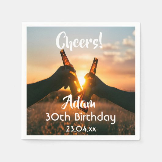 30e verjaardagsfeestje voor bierfotojongens servet (Voorkant)