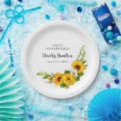 30e verjaardagsfeestje Zonnebloem Daisy Custom Papieren Bordje (Feest)