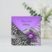 30e Zebra Leopard Paars Black Kaart (Staand voorkant)