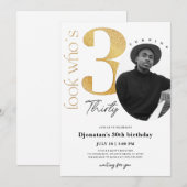 30ème anniversaire d'or Invitation avec photo (Devant / Derrière)