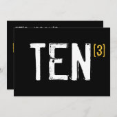 30ème anniversaire - invitation Dix x 3 (Devant / Derrière)