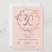 30ème invitation d'anniversaire d'or de filles (Devant)