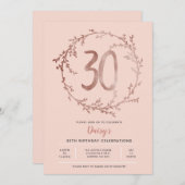 30ème invitation d'anniversaire d'or de filles (Devant / Derrière)