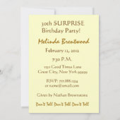 30ème Invitation de bougies d'or de fête (Dos)