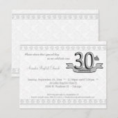 30ème invitation de célébration d'anniversaire de (Devant / Derrière)