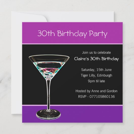 30ème Invitation de fête d'anniversaire (Devant)