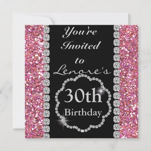 30ème Invitation de fête d'anniversaire de BLING (Devant)