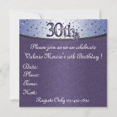 30ème invitation heureuse de fête d'anniversaire (Dos)