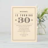 30ème Invitations d'anniversaire pour les hommes (Debout devant)