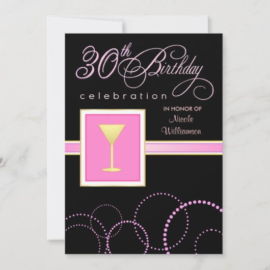 30ème Invitations de fête d'anniversaire - avec le (Devant)