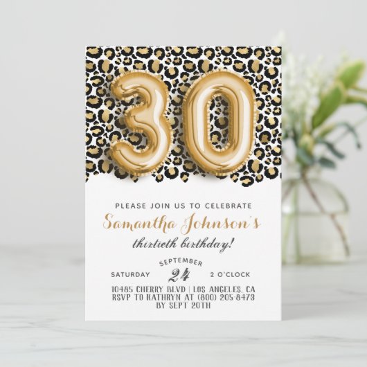 30ème Leopard Fabuleux Glam Invitation d'anniversa (Debout devant)