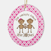 30ème Ornement d'amour de singe d'anniversaire (Gauche)