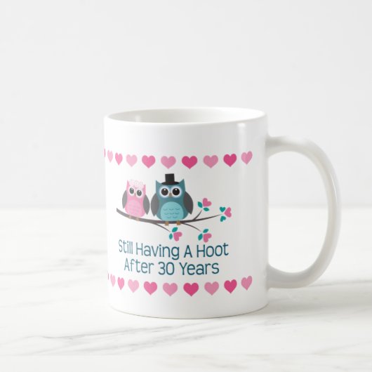 30ème Tasse de couples de hibou d'anniversaire (Droite)