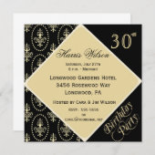 30ème-trente-neuvième Invitations d'anniversaire (Devant / Derrière)