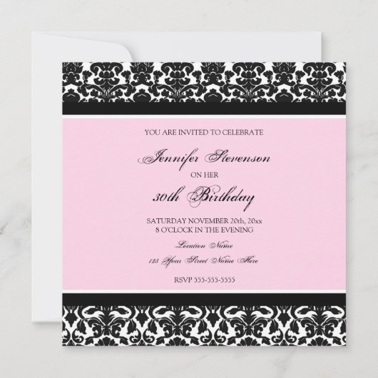 30èmes invitations de fête d'anniversaire de (Dos)