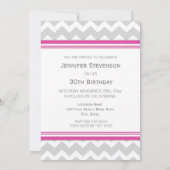 30èmes invitations grises roses de fête (Dos)