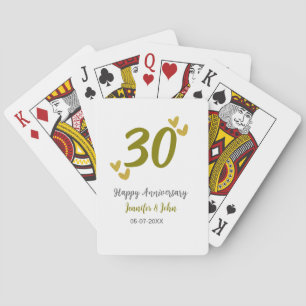30ste gelukkige verjaardag Gouden Grijs bruidspaar Pokerkaarten