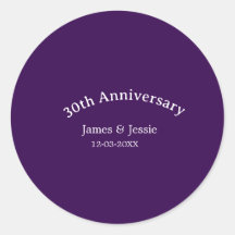 30ste huwelijksjubileum naam datum paars eenvoudig
