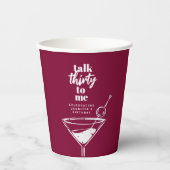 30ste verjaardag Cocktail Party Papieren Bekers (Voorkant)