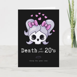 30ste verjaardag, "Death of your 20s" schattig gra Kaart