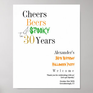 30ste Verjaardag Spooky Halloween Feest Verwelkomi Poster