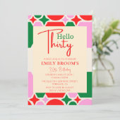  30ste verjaardagsfeestje kaart (Staand voorkant)