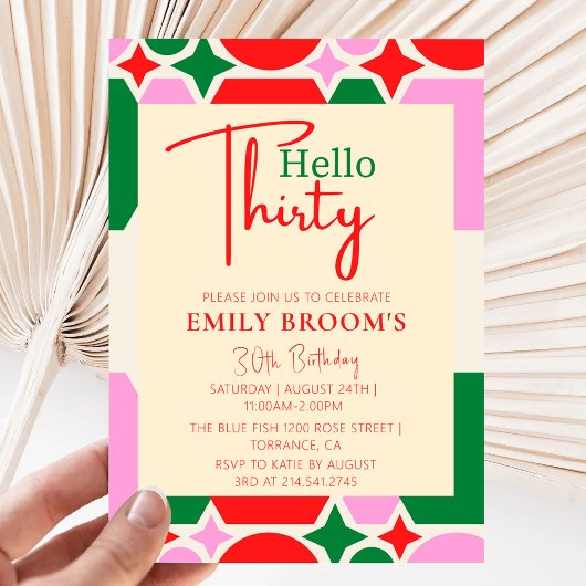  30ste verjaardagsfeestje kaart