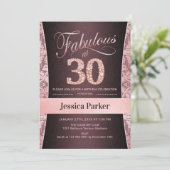 30ste verjaardagsfeestje - Roos Gold Kaart (Staand voorkant)