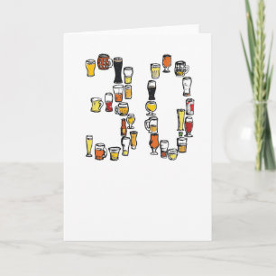 30ste verjaardagskaart, bierkaart kaart