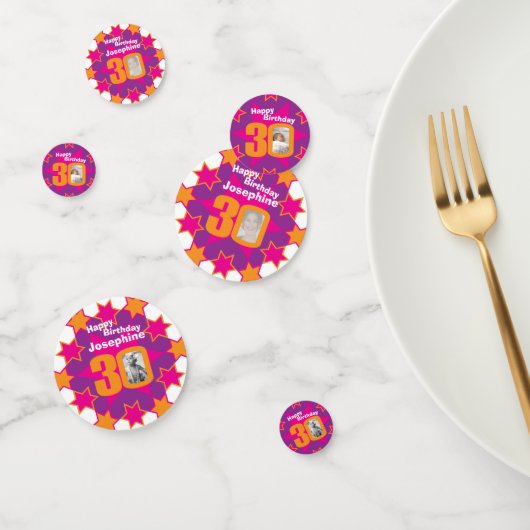 30ste verjaardagsster roze sinaasappel papier conf confetti (Groep)