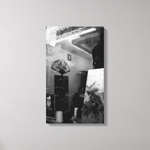 30ter Rue Gassendi Paris Black White Canvas Afdruk