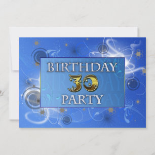 30th Abstract lichten Verjaardagsfeest uitnodiging