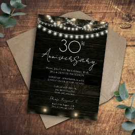 30th Anniversary Feest Roestig Hout Lichtjes Kaart