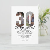 30th Anniversary with Photo Minimalist Kaart (Staand voorkant)