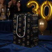 30th Birthday 1996 Black Gold Chic Elegant Medium Cadeauzakje