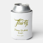 30th birthday add name date year gold template thi blikjeskoeler (Blikje Voorkant)