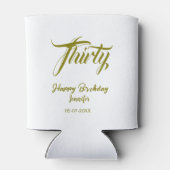 30th birthday add name date year gold template thi blikjeskoeler (Achterkant)