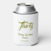 30th birthday add name date year gold template thi blikjeskoeler (Blikje Achterkant)