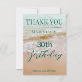 30th Birthday Beach Party  Bedankkaart (Voorkant)
