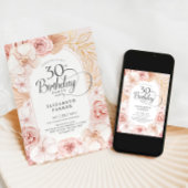 30th Birthday Blush Floral Kaart